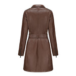 Belted Autumn Leather Coat - QH Clothing