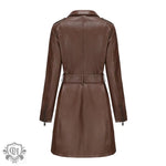 Belted Autumn Leather Coat - QH Clothing