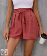 High Waist Belted Summer Shorts - QH Clothing