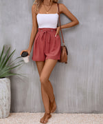 High Waist Belted Summer Shorts - QH Clothing