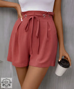 High Waist Belted Summer Shorts - QH Clothing