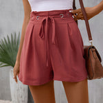 High Waist Belted Summer Shorts - QH Clothing