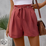 High Waist Belted Summer Shorts - QH Clothing