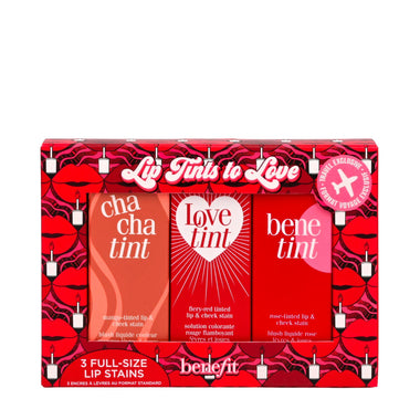 Benefit Lip Tints To Love Gift Set 6ml Cha Cha Tint Mango + 6ml Love Tint Fiery Red + 6ml Benetint Rose - Cosmetics