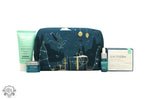 Navy blue cosmetic bag with gold and white stars for Biotherm Aquasource Gift Set