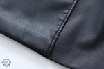 French Collared Double Breasted Leather Coat - QH Clothing