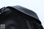 French Collared Double Breasted Leather Coat - QH Clothing