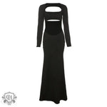 Black Cut Out Slim Fit Dress - QH Clothing