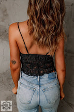 Black Lace Bralette Crop Top - Tops/Crop Tops