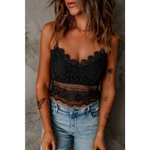 Black Lace Bralette Crop Top - Tops/Crop Tops