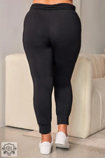 Black Plus Size High Waist Pocketed Skinny Pants - Plus Size/Plus Size Bottoms