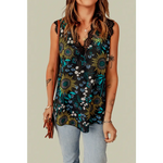 Black V Neck Lace Trim Floral Tank - Tops/Tank Tops