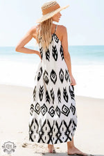 Black Western Aztec Printed Fashion Vacation Sundress - Dresses/Maxi Dresses