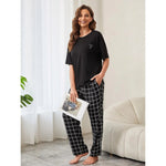 Pajamas Women Summer Short Sleeve Trousers Simple Casual Homewear Suit - Quality Home Clothing| Beauty