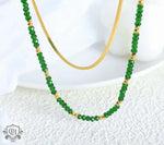 Exquisite Blade Chain Gemstone Necklace -  QH Clothing