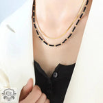 Exquisite Blade Chain Gemstone Necklace -  QH Clothing