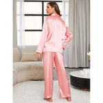 Block Colour Long Sleeve Pajama Set - QH Clothing