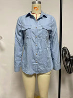 Blue Denim Collared Shirt - QH Clothing