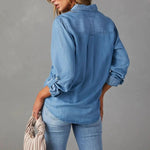 Blue Denim Collared Shirt - QH Clothing