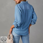 Blue Denim Collared Shirt - QH Clothing