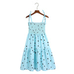 Blue Floral Ruffle Strap Dress - QH Clothing