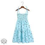 Blue Floral Ruffle Strap Dress - QH Clothing