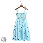 Blue Floral Ruffle Strap Dress - QH Clothing