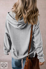 Bonbon Fleece Lined Kangaroo Pocket Drawstring Chunky Hoodie - Tops/Sweatshirts & Hoodies