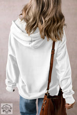 Bonbon Fleece Lined Kangaroo Pocket Drawstring Chunky Hoodie - Tops/Sweatshirts & Hoodies