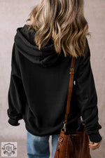 Bonbon Fleece Lined Kangaroo Pocket Drawstring Chunky Hoodie - Tops/Sweatshirts & Hoodies