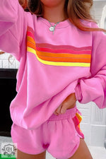 Pink sweatshirt and shorts set from Bonbon, perfect for a casual set to relax relax