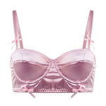 "Satin Bow Push-up Bra" - QH Clothing