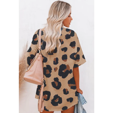 Boyfriend Leopard Print Loose T Shirt - Tops/Tops & Tees