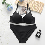 Breathable Simple Underwear Set - 70B / Black - Clothing