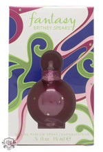 Pink perfume bottle in blue and green box labeled Britney Spears Fantasy Eau de Parfum 15ml Sprej