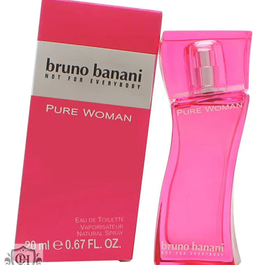 Pink Bruno Banani Pure Woman Eau de Toilette 20ml Spray bottle and box packaging