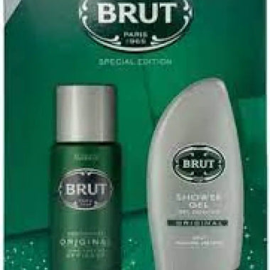 Brut Gift Set 200ml Deodorant Spray + 250ml Shower Gel - QH Clothing