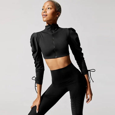Bubble Zipper Yoga Suit - QH Clothing