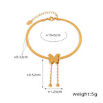 18K gold exquisite and noble butterfly design beach style anklet - QH Clothing