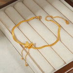 18K gold exquisite and noble butterfly design beach style anklet - QH Clothing