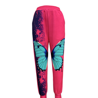 Animal Print Ankle-Tied Sports Trousers - QH Clothing