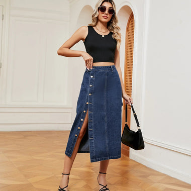 Sexy Semi Elastic Denim Cargo Pants Casual Skirt Women - Quality Home Clothing| Beauty