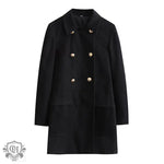 Loose Fit Double Breasted Coat - QH Clothing