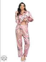 Home Wear Suit Pajamas Women Satin Cardigan Long Sleeve Long Sleeve Autumn - Quality Home Clothing| Beauty