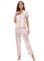 Satin Suit Two Piece Home Wear Pajamas Women - Quality Home Clothing| Beauty