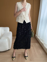 Buttoned Vest Top & High Rise Midi Skirt - Clothing