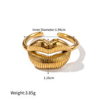 18K gold novel and trendy lip pattern design ring - QH Clothing