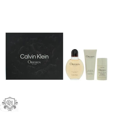 Calvin Klein Obsession Gift Set 125ml EDT + 75ml Aftershave Balm + 75g Deodorant Stick - QH Clothing