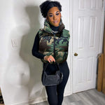 Camo Print Sleeveless Padded Vest - Clothing