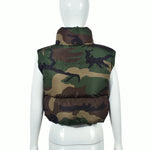 Camo Print Sleeveless Padded Vest - Clothing